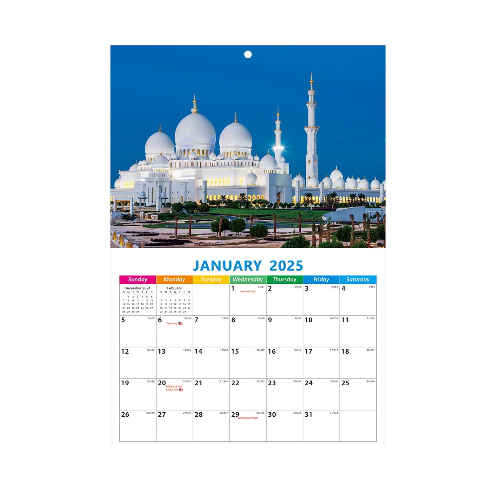 AQITTI Holiday Supplies 2025.12026.1 Muslim Architecture Calendar Wall