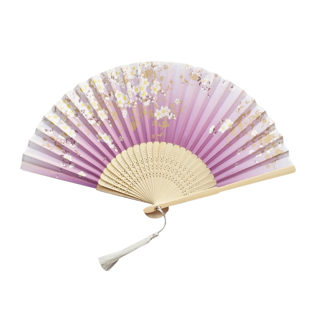 AQITTI Holiday Supplies Folding Fans Handheld Fans Bamboo Fans Women'S