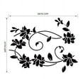 AQITTI Holiday Supplies Vinyl Wall Removable Mural Flower Vine Black
