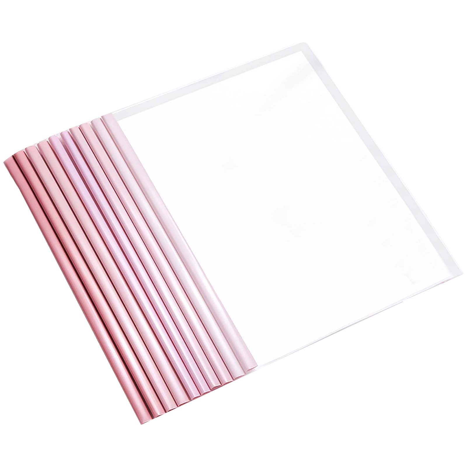 AQITTI Home 10 Pack Report Covers with Sliding Bar 7Mm Clear Report