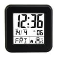 thumbnail image 1 of AQITTI Home Clock Alarm Clock Bedside Battery Powered Lcd Digital Clock with Date & Day Snooze Temperature 12/24H Backlight 3 Volumes Silent Travel Small Clock for Heavy Sleepers Included Batt, 1 of 8