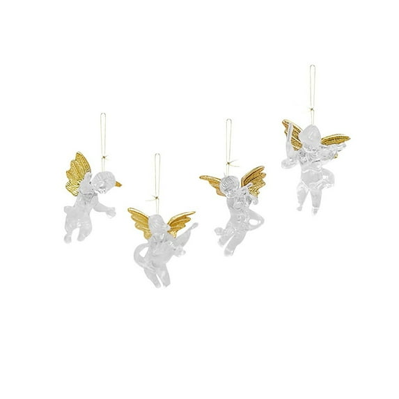 AQITTI Home Decoration Pendant Scene Window Transparent Christmas Acrylic Arrangement Transparent Angel Home Decor Suitable for Home, Office, Wedding, Party Decoration