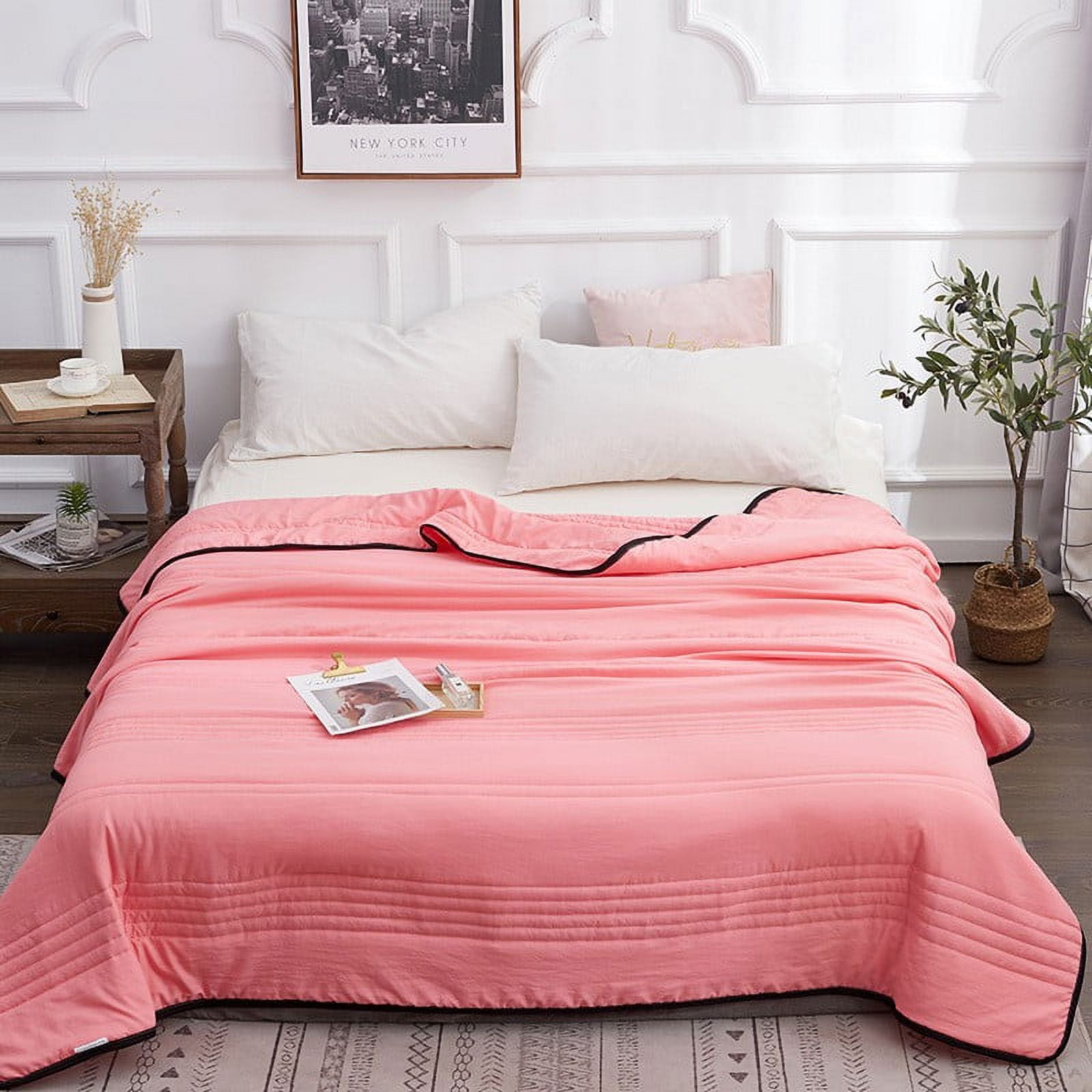 AQITTI Home Textile Summer Blanket Bed Blanket Skin Friendly Plain
