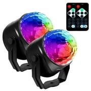 AQITTI Household appliances 2Pcs LED Stage Light Remote Control Stand Little Fan You Colorful Crystal KTV Atmosphere Rotating Bungee Di Lights Suitable for home, office, bedroom