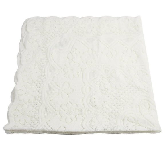 AQITTI Polyester Antependium White Lace Coffee Table Tablecloth Rectangular Table Cover Tv Cabinet Home