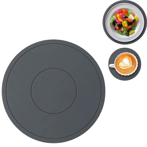 AQITTI Silicone Round Mats, 6.3"/8.6" Silicone Mat for Hot Pots and Teacups, Heat Resistant Mat for Kitchen Table Countertop Protector, Kitchen Counter Mat, Nonstick Baking Placemats