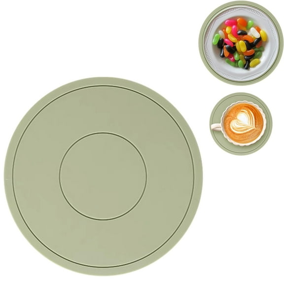 AQITTI Silicone Round Mats, 6.3"/8.6" Silicone Mat for Hot Pots and Teacups, Heat Resistant Mat for Kitchen Table Countertop Protector, Kitchen Counter Mat, Nonstick Baking Placemats