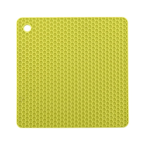 AQITTI Square Silicone Honeycomb Trivet - Heat-Resistant Kitchen Mat for Hot Dishes, Microwave & Pots Green