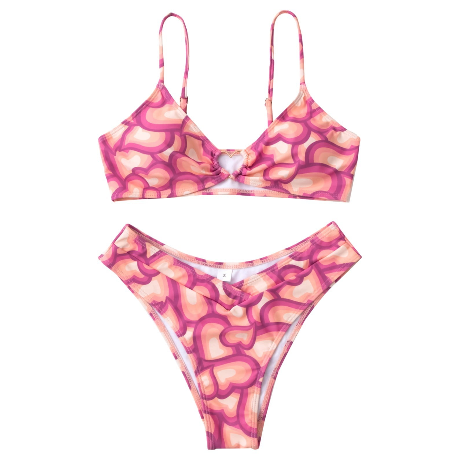 AQITTI Women s Fashion Two Piece Swimsuit Floral Heart Bikini Beach aqitti-women-s-fashion-two-piece-swimsuit-floral-heart-bikini-beach