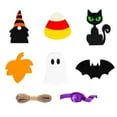 AQJW 6Pcs Halloween Wooden Table Sign Tiered Tray Decorations Black Cat