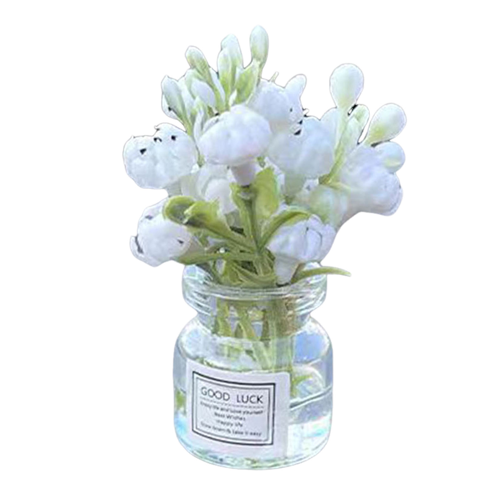 AQJW Miniature Glass Vase Flowers Artificial Bouquet Table Ornaments