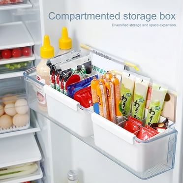AQJW Refrigerator Storage Box Compartment Design Flexible Fixing Space-saving Fridge Side Door Scallion Ginger Garlic Organizer Kitchen Supply