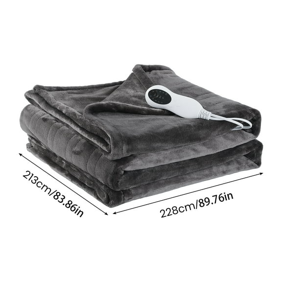 AQMD 84''x90''Dual-Sided Flannel Electric Heating Blanket, 10 Levels Adjustable Temperature Over-Heat Protection Heated Quilt, Auto-off 1-12 Hours Time Settings Thickened Winter Heated Blanket