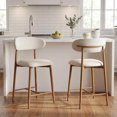 thumbnail image 1 of JERBOR Bar Stools Set of 2, Counter Height Bar Stools Upholstered Counter Stools Modern Barstools with Metal Legs for Kitchen Island Dining Room, Beige, 1 of 8