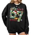 thumbnail image 1 of AQOCRITIK Christmas Sweatshirts for Women Christmas-themed fun patterns Pullover Sweatshirts Holiday Vacation Graphic Tees Tops Winter Outfit Black, 1 of 6