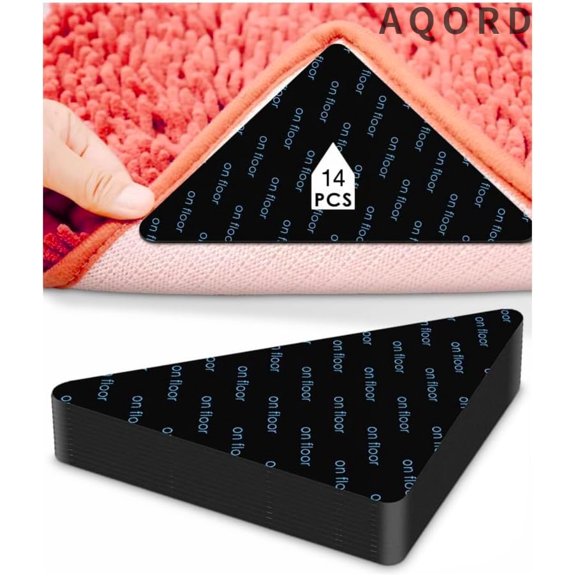 AQORD 14PCS Rug Pads GrippersReusable and Washable Rug Pad Gripper for Area Rugs,Carpet Pads Rug Corner