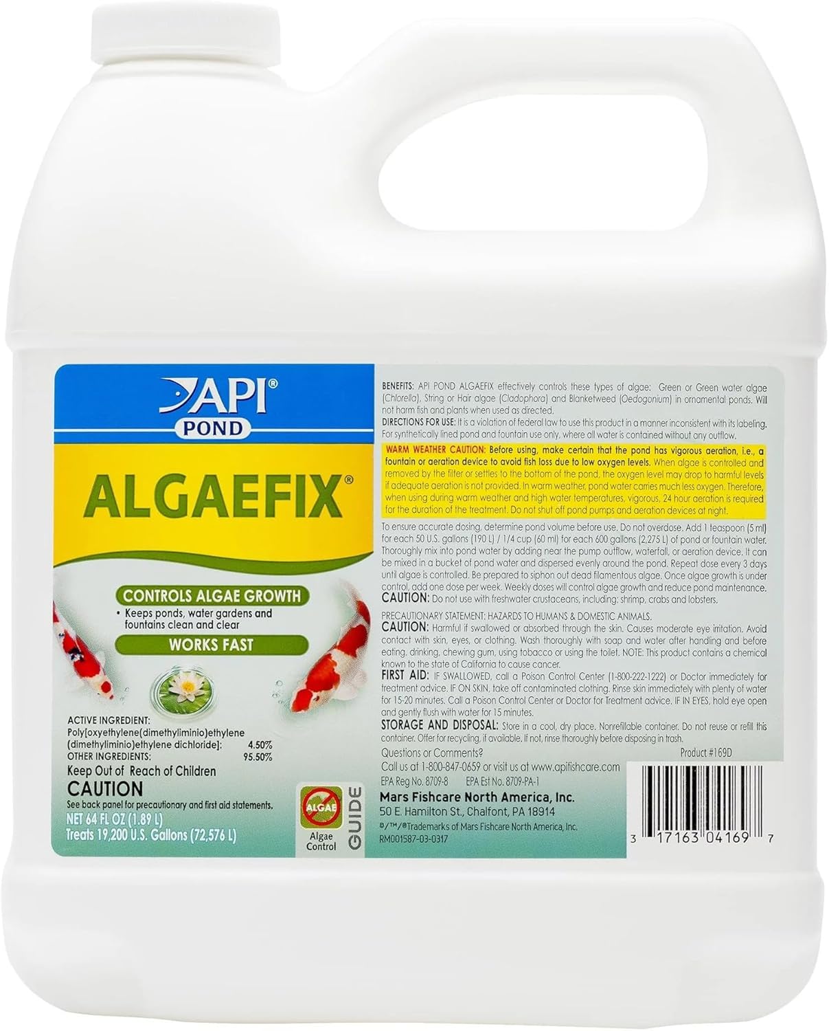 AQP169D Pond Pool Fountain Water Algaefix Algae Growth Control for