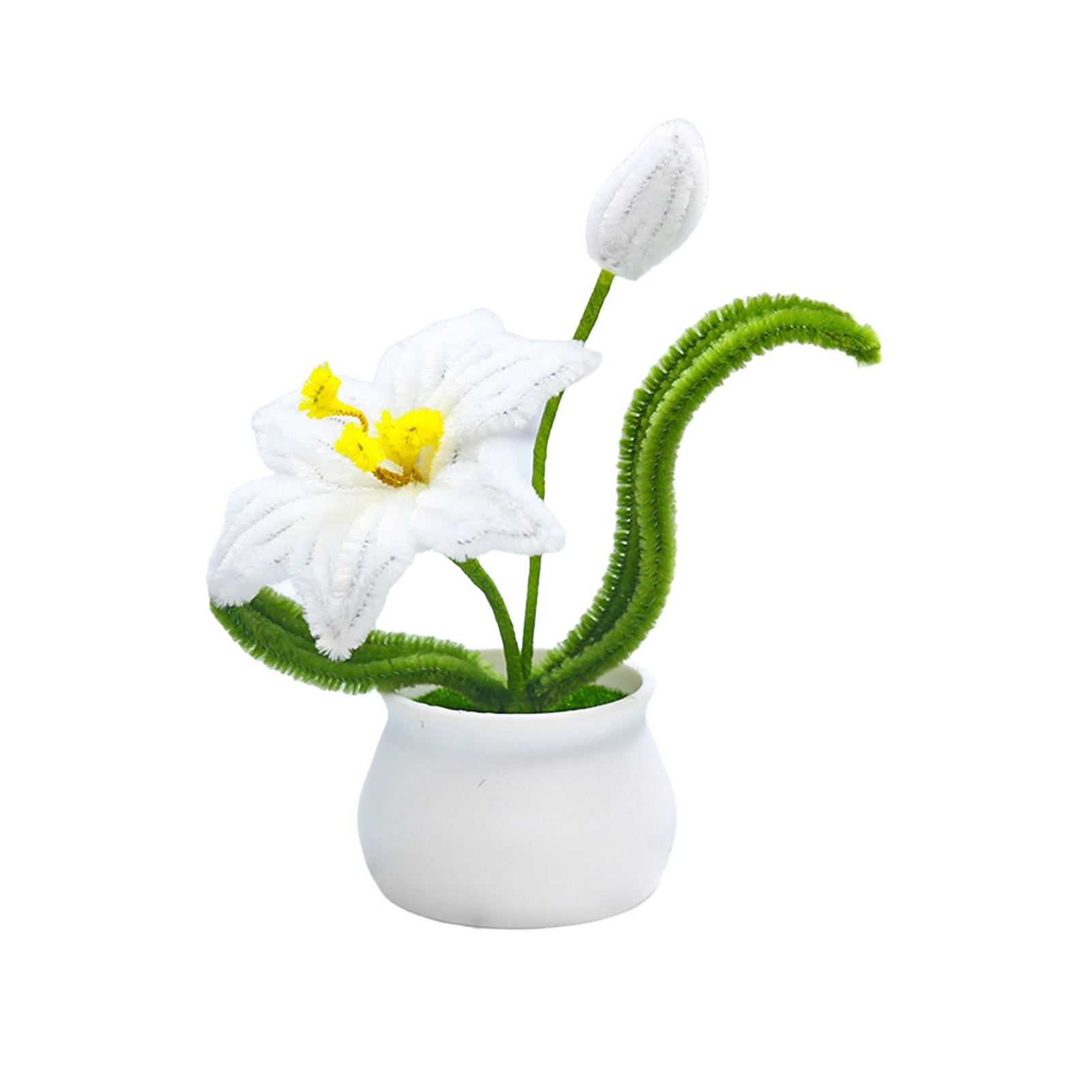 AQQW 1 Set Pipe Cleaner Flower Material Kit Handmade Chenille Stem