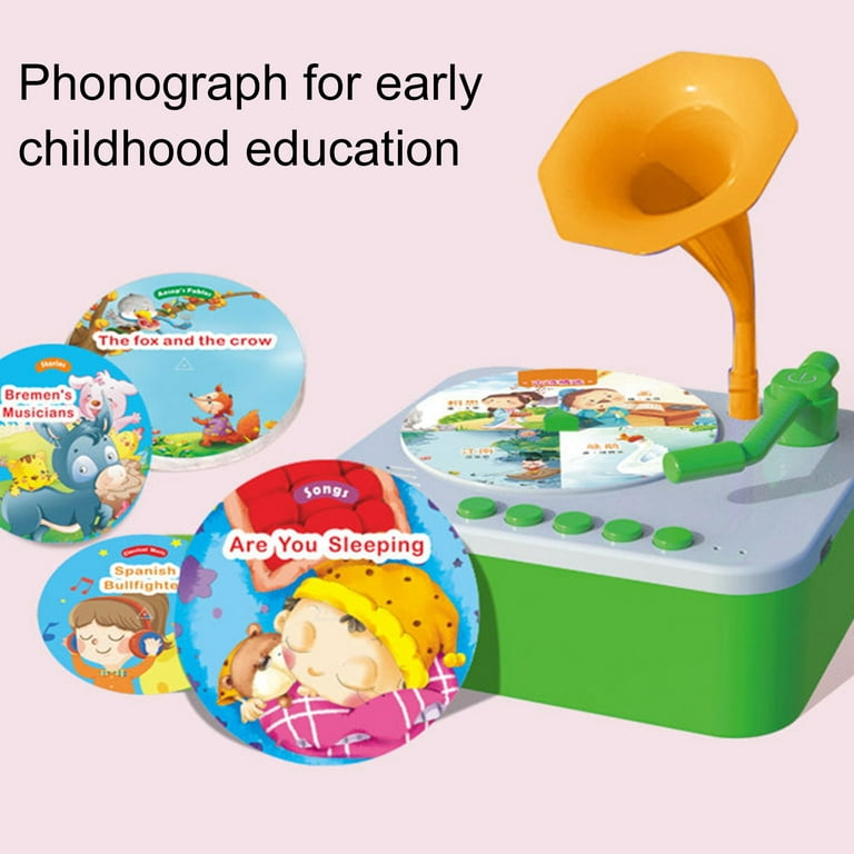 Kids Gramophone Toy With 96 Learning Cards - Musical Educational Toy With Stories