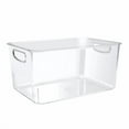 thumbnail image 1 of AQRS 1/3Pcs Extra Large Clear Plastic Storage Bins Transparent Organizer with Built-In Handle Large Capacity Acrylic Organizer Square Container, 1 of 8