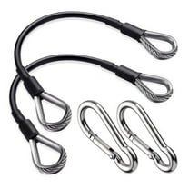 AQRS 2Pcs Gym Extension Cable Set Stainless Steel Carabiner Fitness Rope Attachments for Home Gym Replacement Cables for LAT/Tricep Pull Down Leg Extensions Machine