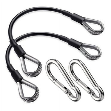 AQRS 2Pcs Gym Extension Cable Set Stainless Steel Carabiner Fitness Rope Attachments for Home Gym Replacement Cables for LAT/Tricep Pull Down Leg Extensions Machine