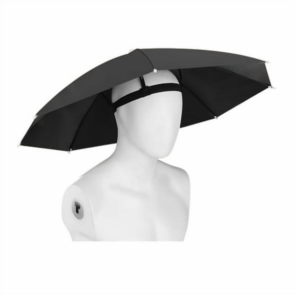 AQRS 69CM UV Protection Umbrella Hat Hands-Free Sun Blocking Umbrella Hat with Elastic Headband Waterproof Kids Adults Outdoor Fishing Folding Umbrella Hat