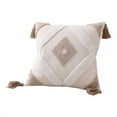 thumbnail image 1 of AQRS Boho Throw Pillow with Braided Rope Pattern And Tassels Soft Cotton Linen Textured Cushion for Sofa Bed Office, 1 of 8