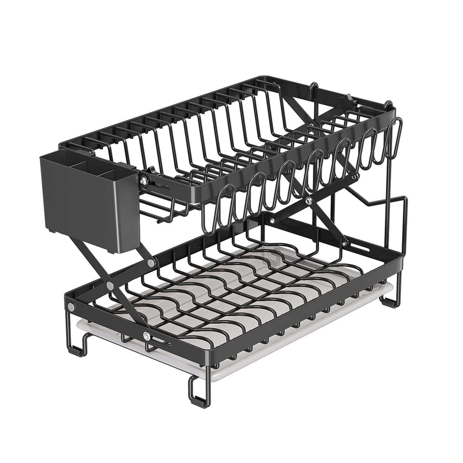 AQRS Drain Dish Rack with Wine Glass Holder Strong Load-bearing Height ...