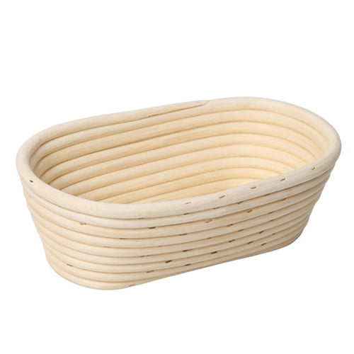 AQRS Handmade Braided Bread Proofing Basket Oval Rattan Banneton Basket Food Grade Loaf Shape Bread Basket