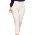 thumbnail image 1 of AQRS High Waist Pleated Pockets Ninth-Length Women Trousers Solid Color Straight Leg Suit Pants, 1 of 8