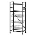 thumbnail image 1 of AQRS Potato Storage, 5-Layer Potato and Onion Storage Bin, Retro Kitchen Stand, Iron Fruit Basket, Fruit and Vegetable Storage Cabinet with Tabletop with Universal Wheels., 1 of 8