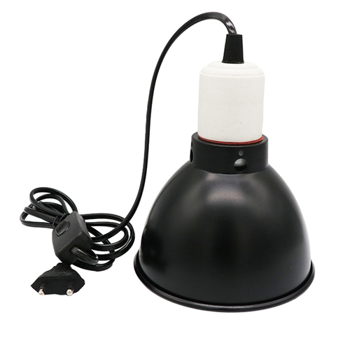 AQRS Reptile Heat Lamp Fixture Heat-Resistant Universal Easy Installation Deep Dome Reptile Light Fixture with Power Cable