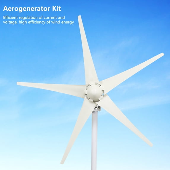AQSQ 1200W Wind Energy Generator, 12V Kit with 5 Blades, Wind Direction Adjustable & Starts at 2.5m/s Wind Speed, Ideal for Residential, Agricultural, RVs, Use
