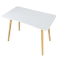 thumbnail image 1 of AQSQ Computer Desk, Nordic Style Home Office Study Desk, Student Wood Writing Table, with Ergonomic Edge, Spacious Desktop, 1 of 6