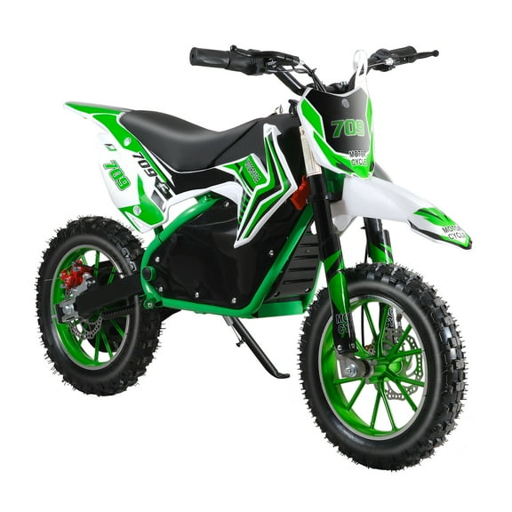 AQSQ Dirt Bike, Rocket Electric Motocross Bike, Off Road Mini Motorcycle, Electric Pocket Motorbike with Mechanical Disc Brakes, 10 Inch Tires