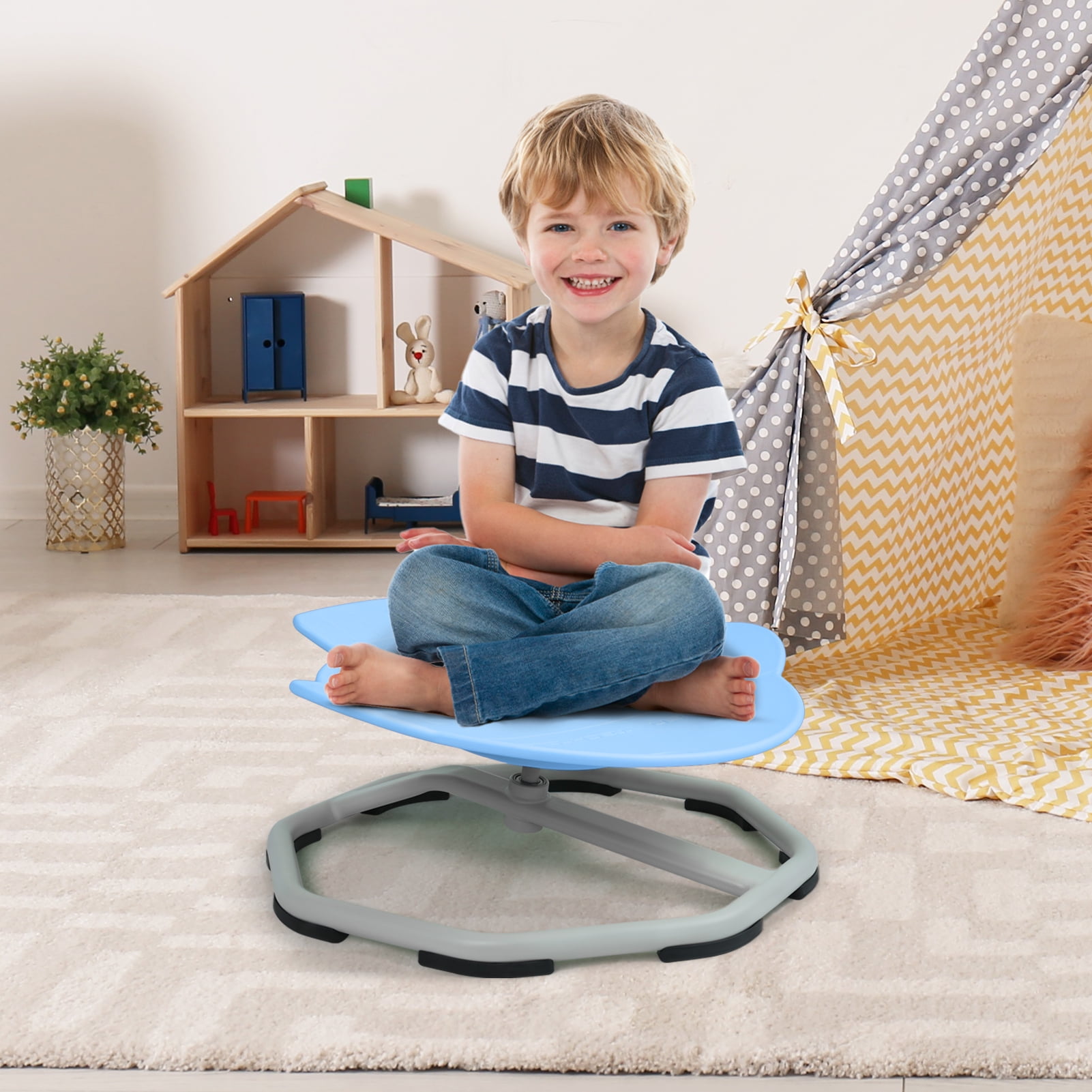 AQSQ Kids Swivel Chair Sensory Chair for Kids, Spinning Chair Kids Balance Physical Therapy Equipment, Kids Indoor Outdoor Play Equipment Science Seat for Kids 3-9