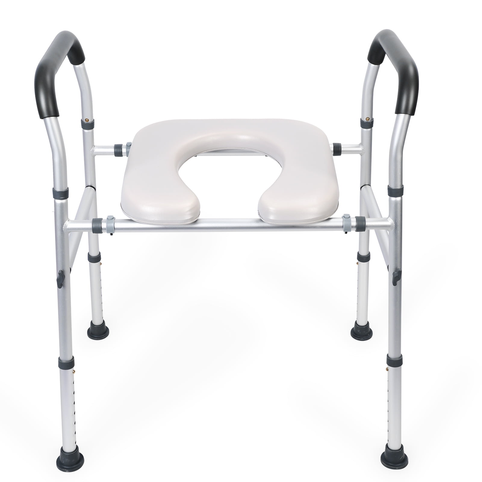 AQSQ Raised Toilet Seat with Handrail,Width and Height Adjustable with