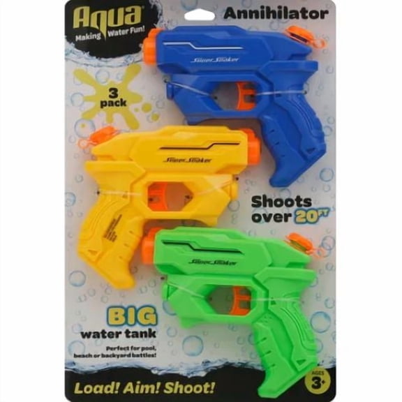AQUA Annihilator Water Gun Set, 3 Pack