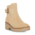 thumbnail image 1 of AQUA COLLEGE Womens Beige Padded Waterproof Buckle Accent Lug Sole Desiree Almond Toe Block Heel Zip-Up Booties 8 M, 1 of 4