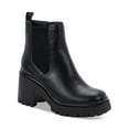 thumbnail image 1 of AQUA COLLEGE Womens Black 1" Platform Waterproof Slip Resistant Raine Round Toe Block Heel Zip-Up Leather Chelsea 10 M, 1 of 3