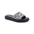 thumbnail image 1 of AQUA COLLEGE Womens Black Snake Water Resistant Quilted Simona Round Toe Platform Slip On Slide Sandals Shoes 6 M, 1 of 4