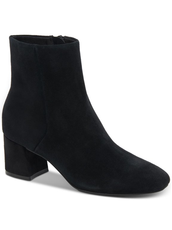Womens Black Waterproof Cushioned Echo Round Toe Block Heel Zip-Up Leather Dress Booties 12 M