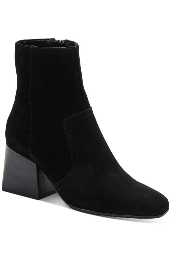 Womens Black Waterproof Tora Round Toe Block Heel Zip-Up Heeled Boots 9.5 M