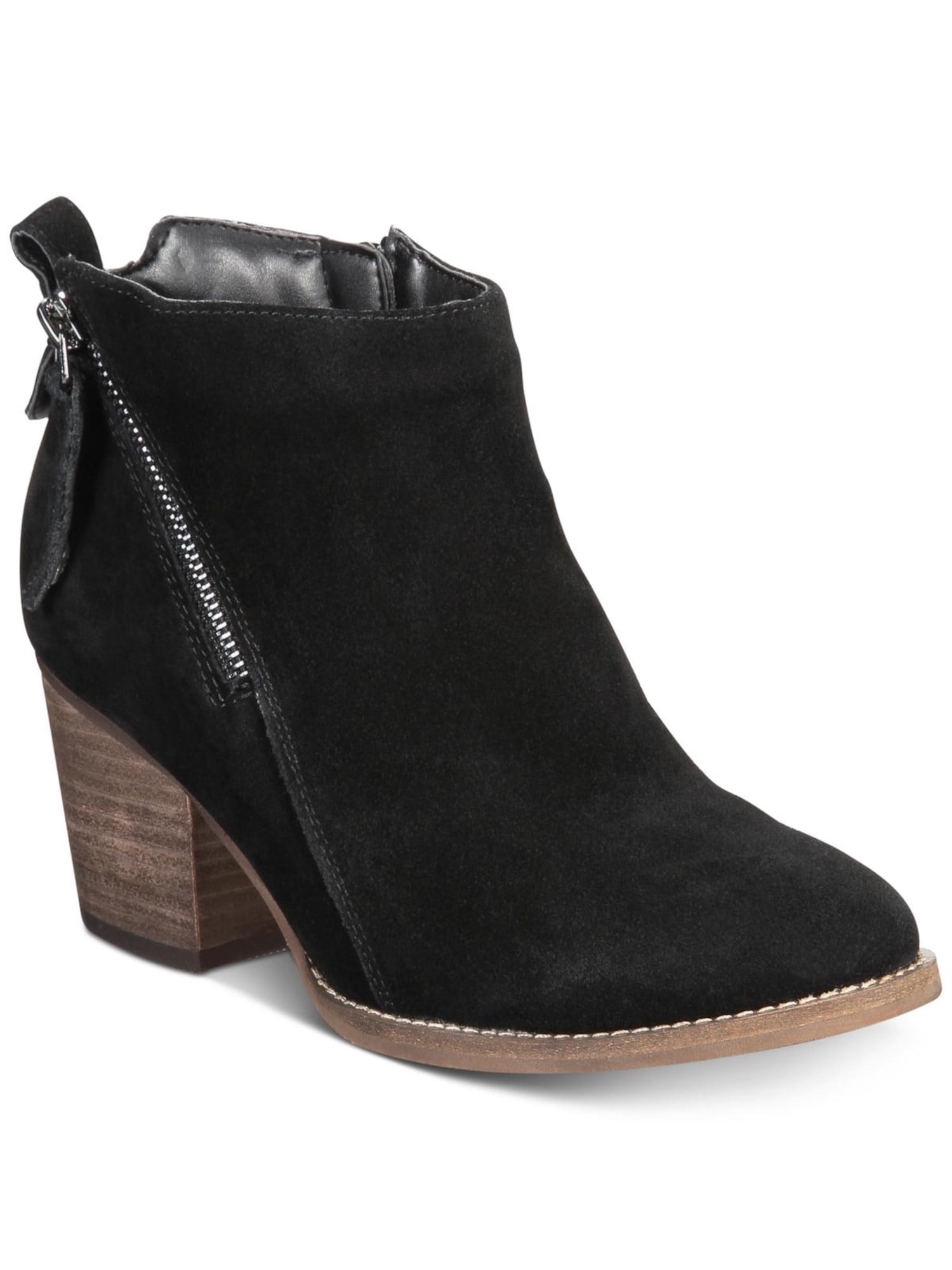 JOURNEE COLLECTION Womens Brown Slip Resistant Cushioned Carmela Almond Toe Stacked Heel Leather Western Boot
