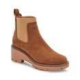 thumbnail image 1 of AQUA COLLEGE Womens Brown Chelsea Water Resistant Slip Resistant Demi Round Toe Wedge Leather Booties 10 M, 1 of 4
