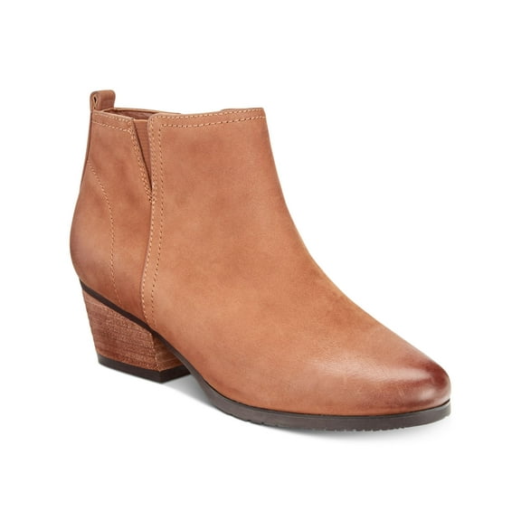 AQUA COLLEGE Womens Brown Flex Gore Comfort Waterproof Cushioned Isla Round Toe Block Heel Zip-Up Booties 11 M