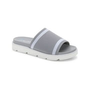 AQUA COLLEGE Womens Gray Waterproof Katalina Round Toe Slide Sandals Shoes 7.5 M