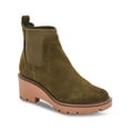 thumbnail image 1 of AQUA COLLEGE Womens Green Chelsea Water Resistant Slip Resistant Demi Round Toe Wedge Leather Booties 9.5 M, 1 of 3