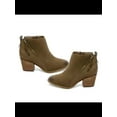 thumbnail image 1 of AQUA COLLEGE Womens Green Waterproof Back Pull Tab Comfort Zipper Accent Nancy Round Toe Block Heel Zip-Up Leather Booties 11 M, 1 of 4